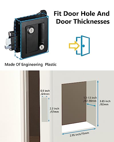 Trampgik Engineering Plastic Camper Door Lock, Rv Entry Door Latch Replacement, Fit 3.65" X 2.95" Lock Hole, For Motorhome,Rv Camper,Entrance Front Door, 1 Lock+6 Key Aliked #TOP4