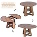 43.3in-59in Extendable Round Dining Table for 4-8,Modern Kitchen Oval Dining Table with Removable Leaves Space Saving,Wood Base with Storage Shelf for Kitchen Living Room (Walnut)