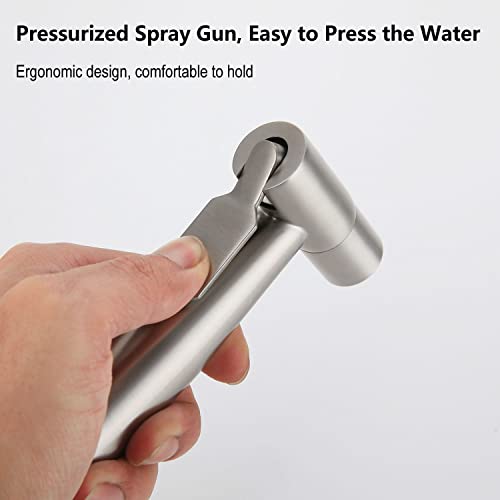 HomeLava Wasserhahn Küche Wandmontage Wandarmatur mit Spritzpistole und 2 Wasserstrahlarten Küchenarmatur Spültischarmatur Mischbatterie Spülbecken Armatur 360° drehbar, Edelstahl gebürstet