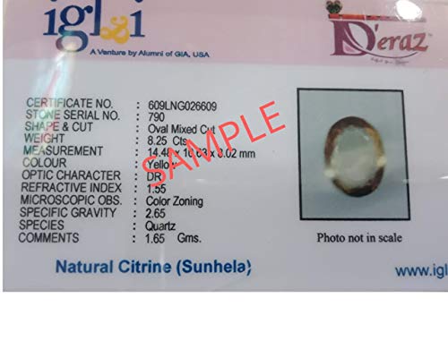 Citrine naturelle Sunhela 7 Ratti de 6,20 carats de qualité AAA+ avec son certificat de laboratoire - 3