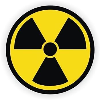 Nuclear Radiation Symbol Vinyl Hard Hat Helmet Decal - Size: 5" Round - Hard Hat, Helmet, Windows, Walls, Bumpers, Laptop, Lockers, etc.