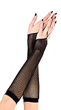 MUSIC LEGS Women's Fishnet with Finger Loop Arm Warmer, Black, One Size