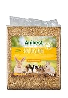 Anibest Naturstroh, Kleintierstreu, 100 % natürliche Einstreu für alle Nager & Kleintiere, Kaninchen, Hamster, Meerschweinchen und Co, saugfähig, wärmeisolierend, Made in Germany, 4 kg
