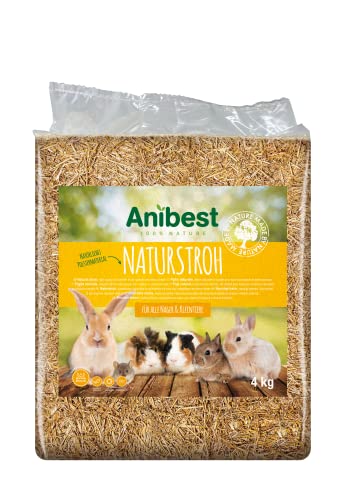 Anibest Naturstroh, Kleintierstreu, 100 % natürliche Einstreu für...