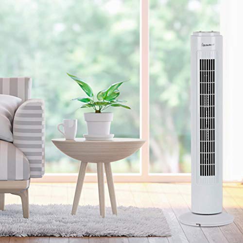 Signature S40012 29” 3 Speed Tower Fan with Oscillation, Adjustable Tilt, White