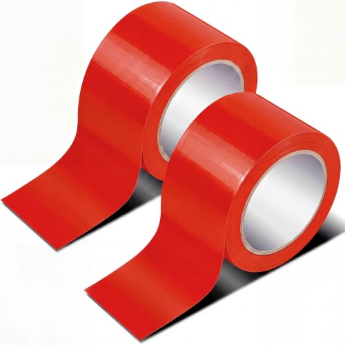 Pangda Red 36 yd X 2 in 2 Rolls Dance Floor Vinyl Tape Durable Tape Splicing Strong Adhesion No Residue for Gym Dance Room Restaurants Kitchen Floor Safety Marking