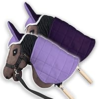 SKIPPI Hobby Horse Blanket and Ear Bonnet - Lilac and Plum, Hobby Horse Accessories