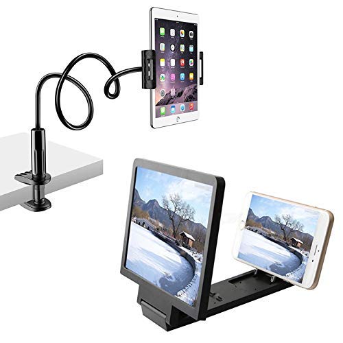 Drumstone Durmstone 3D Screen HD Phone Magnifier, Screen Amplifier Enlarger, Universal Mobile Projector with Mobile & Tablet Holder with 360? Rotation Lazy Stand for Table/Desk-image-1