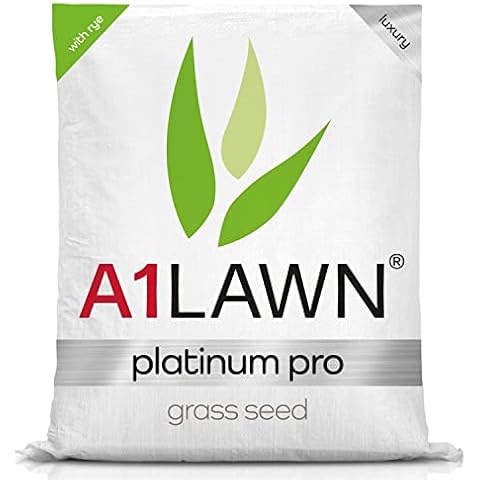 A1 Lawn Platinum Pro Luxury Grass Seed (with Rye), 5kg (140m2) - UK Luxury, Low Maintenance Slow Growing, Fresh - Ideal for Patch Repair, Over Seeding, New Show Lawns & Thickening. DEFRA Approved Cover