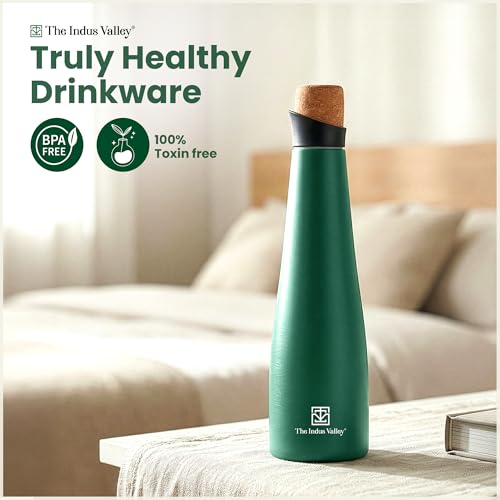 Image of The Indus Valley Double Wall Stainless Steel Vacuum Insulated Narrow Water Bottle | 500 ml | Leak-Proof Lid, Rust-Proof | for School, Office & Gym