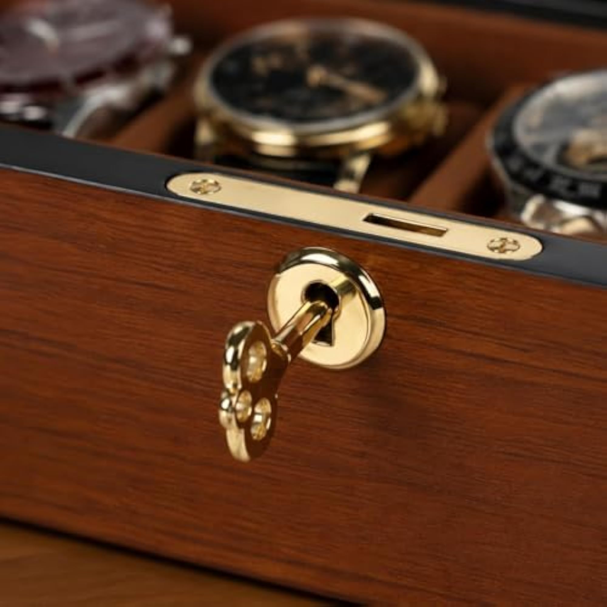 Cushioned Compartments Wooden Watch Display Box