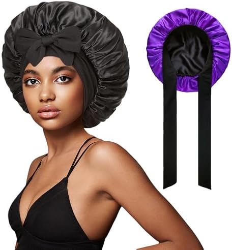 Satin Silk Bonnet Hair Bonnet For Sleeping Jumbo Sleep Cap