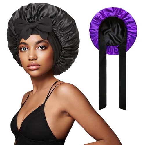 vidsel Satin Bonnet with Tie, Silk Hair Bonnets for Women for Sleeping