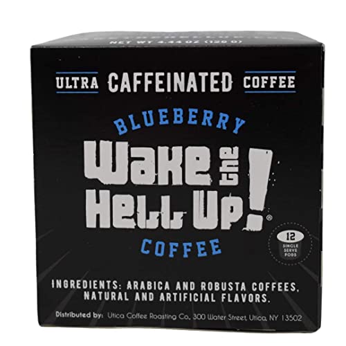 Wake The Hell Up!® Blueberry Flavored Single Serve Coffee Pods Of Ultra-Caffeinated Coffee For K-Cup Compatible Brewers | 12 Count, 2.0 Compatible #TOP4