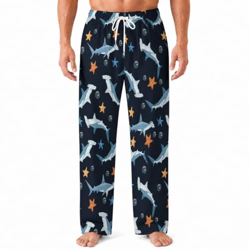Hammerhead Shark Mens Pajama Pants Lounge Pants PJ with Pockets XL
