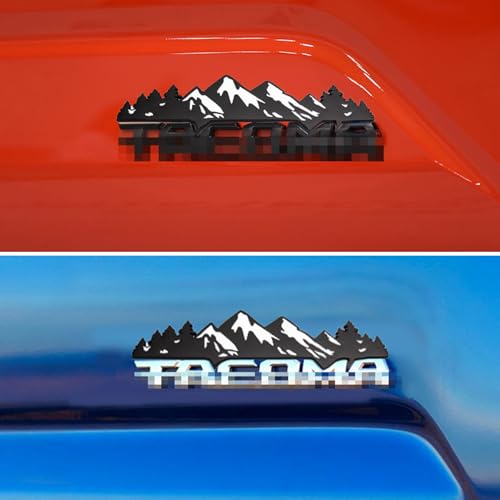 Image of Mountain Car Emblem Fit for Toyota Tacoma 2016-2024,Mountain View Forest Badge Logo ABS Material 3D Effect Logo. (White)