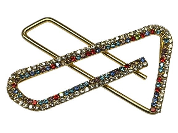 Sharanya Fashions| Gold Plated X Double Line Multicolour Stones Designer Saree Pin For Saree Pleats-image-16