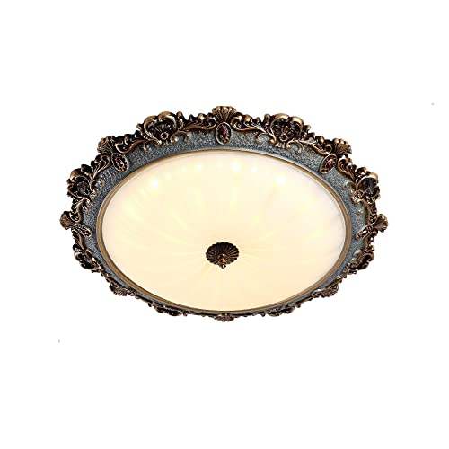 Lampe plafond de chambre rétro ronde style européen pour éclairage intérieur