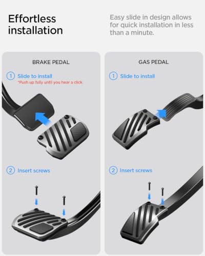 Image of Spigen Stainless Steel Performance Pedal Cover for All Model 3 /Y - Stripe