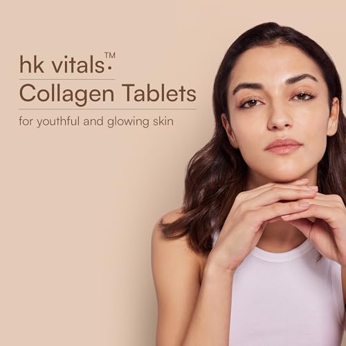 Image of hk vitals Collagen Tablets (90 Tablets) | 3000mg | Marine Collagen Peptides | Vitamin C, E, Biotin with Hydrolyzed Peptides
