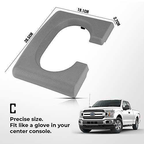 Joytutus Center Console Cup Holder Replacement Pad Fits F150, Bench Seat Center Console Parts Replacement (Gray) #TOP4