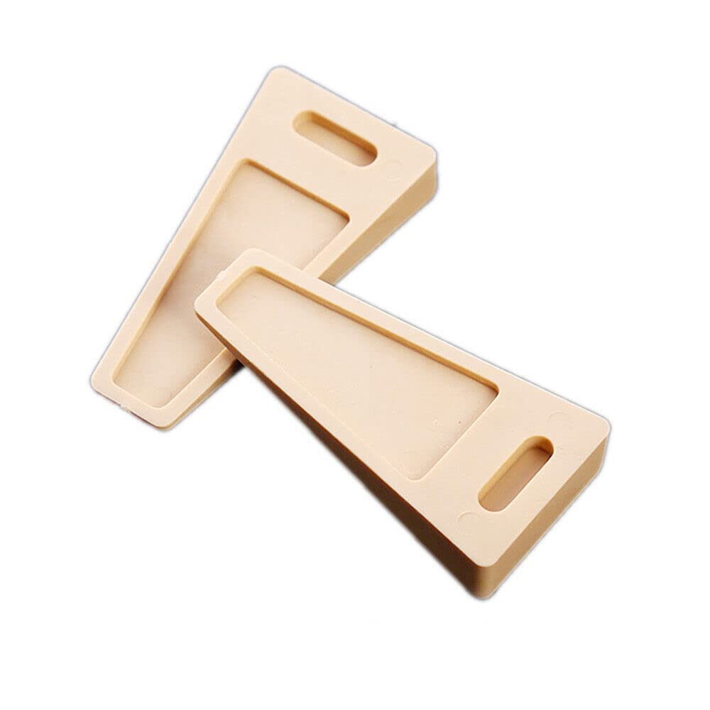 Prostuff.in Door Stopper Finger Protector Door Stopper Wedge Shaped Rubber Home Office Door Stoppers Stackable Beige Color, 2 Pcs 3