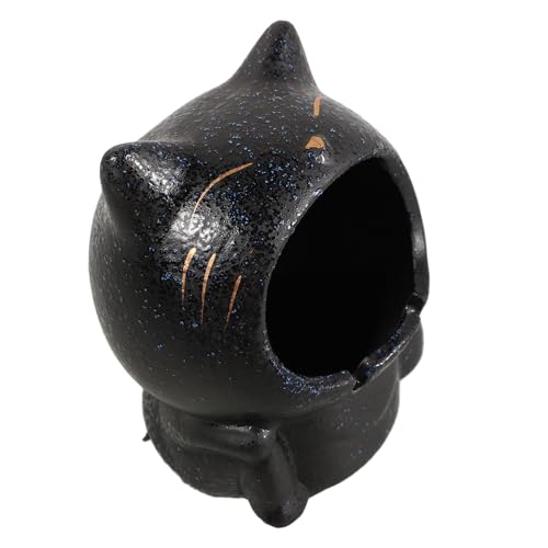 HOODANCOS Creative Cat Ceramic Ashtray Large Capacity Tabletop Ash Holder for Smokers Indoor Outdoor Home Office Decorative Entryway Ornament