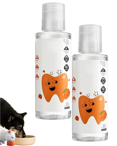 猫/犬用ペットマウスウォッシュ、デンタルウォーター添加剤、無味無臭で歯石と戦う。歯のクリーニング、すべてのペットのための歯科修復,Cat 2pcs