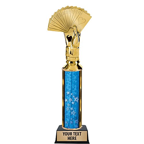 11" Gold Playing Cards Trophies - Custom Bridge Hand Trophy Awards Prime