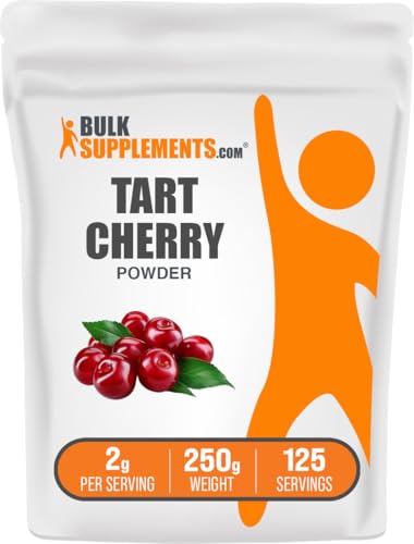 BulkSupplements.com Tart Cherry Powder - Fruit Powder Tart Cherry Supplements - Antioxidant Source Gluten Free & No Added Sugar 2g per Serving 250g (8.8 oz) (Pack of 1)