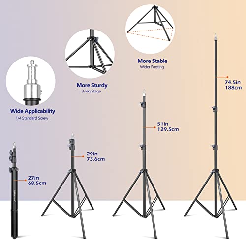 Image of UBeesize Softbox Lighting Kit, Professional Photography Lighting Kit with 2x27x20in Soft Box | 2X 40W 6500K E26 LED Bulb, Photo Studio Lights Equipment for Camera Shooting, Video Recording