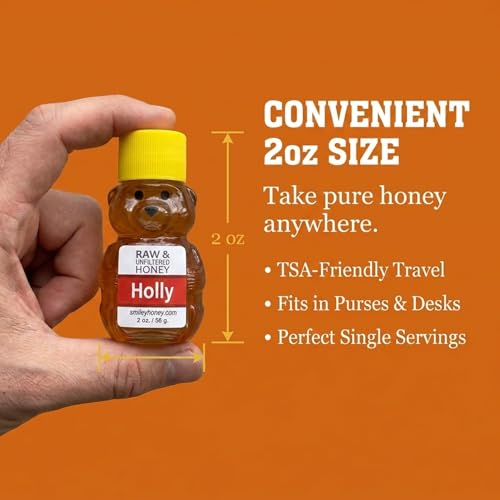 Smiley Honey Bear Botella Pack de 3 Miel cruda sin filtrar 2oz miniatura 4