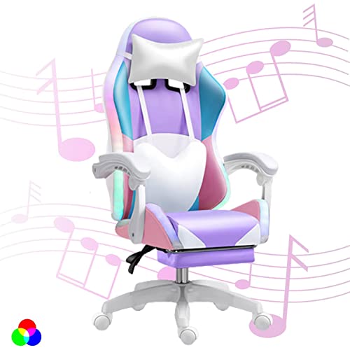 Chaise de jeu de massage pour gamer passionné et setup violet - 2