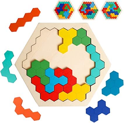 Belanto Hexagon Puzzle for Kids Bellox Wooden Tangram Puzzle for Kids Children Adults Challenging Puzzles Brain Teasers Games Family Portable Montessori Educational Gift for All Ages Brain Games (B0B755364G) Amazon Price History, Amazon Price Tracker