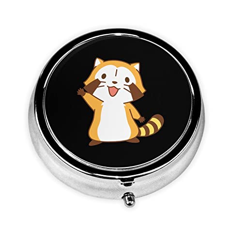 ピルケース あらいぐまラスカル 円形 薬ケース 3段分割 錠剤ケース くすりいれケース 薬ストレージ 習慣薬箱 薬入れ 常備薬収納 小物入れ ガムケース 錠剤管理ケース 薄型 服薬管理に 密閉 多機能 収納ケース 携帯用 軽量 直径4.6cm