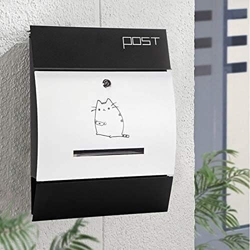 JYDQM Suggestion Box Mail Box Key Drop Box Wall Mount Mailboxes,with Key Lock Large Capacity Newspaper Magazine Postbox-White-13.7X2x16.8in Mailbox Security Mailboxes