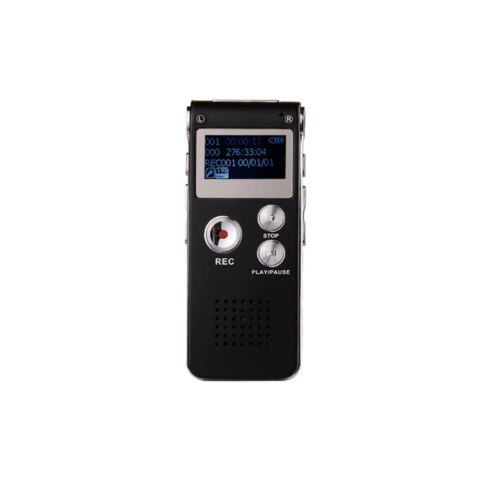 Mini dictaphone numérique à activation vocale 16 Go - Lecteur MP3 - Cadeau portable - Enregistreur audio MP3 - Charge USB - Noir