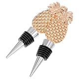 VANZACK 2個 創意錫合パイナップル形状ワイン栓 耐久製パーティー用シーラーボトルシーラー 赤ワイン瓶栓 飲料保存用装飾