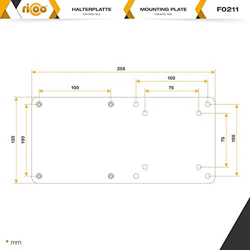 RICOO Thin-Client Mount Bracket Compatible with Intel NUC & Mini PC 13-34 Inch F0211 Computer Holder for Monitor Stand or Adapter Plate for Attachment of mini Desk-top VESA 75x75 100x100 - Image 4