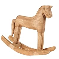 VOSAREA 18x6x18cm Wooden Rocking Horse Table Decoration Craft Home Art Furnishing
