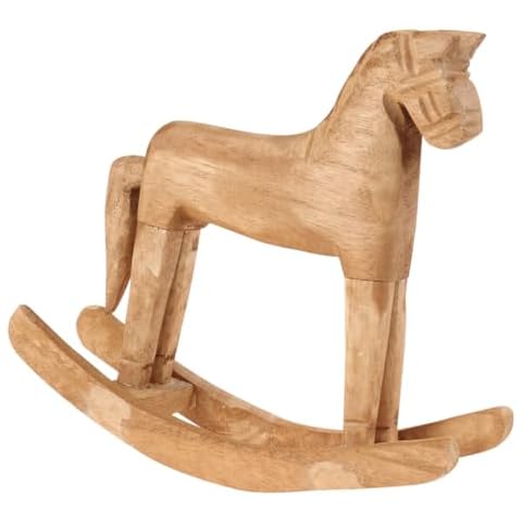 VOSAREA 18x6x18cm Wooden Rocking Horse Table Decoration Craft Home Art Furnishing Cover