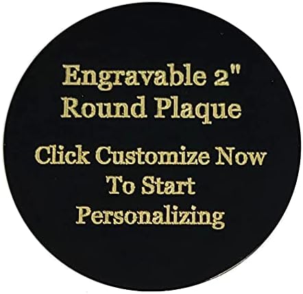 2 Inch Round | Custom Engraved Brass Name Plates with Adhesive, Made in USA, Personalized Memorial Plaque for Pet Urn, Flag Case, Picture Frame, Art Tag (2" Round, Black Brass (Gold Lettering))