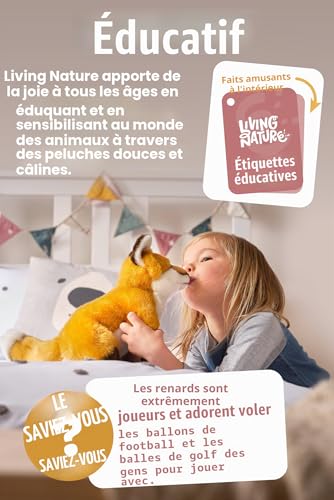 Living Nature, Peluche Lapin Nain Bélier Gris, Lapin en Peluche Doux, Réaliste Jouets Animaux de Compagnie, Peluches Lapins à Collectionner, Doudou Lapin, Idée Cadeau pour Enfants, 26 cm – vue 5