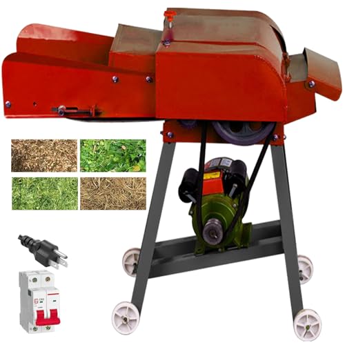 Image of TXMACHINE Lawn Mowers 800kg /h hay Cutter Machine Electric hay Cutter Silage Machine Grass Cutter for Chaff,Corn Straw,Grass,Wheat Straw with Miniature Circuit Breaker (110V /60HZ)