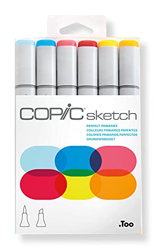 Copic Markers 6-Piece Sketch Set, Perfect Primaries