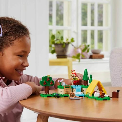 Image of LEGO Clara Animal Crossing Outdoor Activities Creative Building Toy for Kids, Tent, Rabbit Figurine Video Game Toy Birthday Gift Idea for Boys and Girls Age 6+ 77047