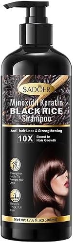 SADOER Black Rice Keratin Anti-Hair Loss & Strengthening Shampoo, 500ml