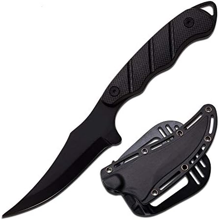 Snake Eye Tactical 9" Full Tang Tactical Knife with Sharpener and ABS Plastic Sheath (1148-BK)