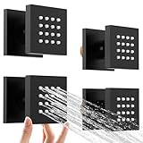Shower Body Spray Jets with Adjustable Flow On Off Switch, Matte Black Shower Body Jets Wall Mount Massage Spa Jet, Flow control