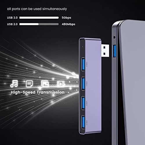 Fidioto Usb Hub, 4-Port Usb Hub(1 * 3.0 Hub, 3 * 2.0 Hub) Usb Splitter Usb Expander For Laptop,Windows Pc,Mac,Printer,Flash Drive,Mobile Hdd, Notebook Pc #TOP4